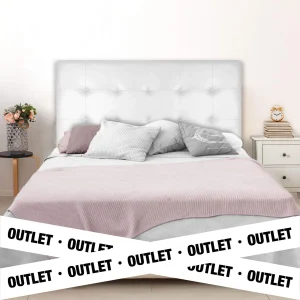 Cabecero cama tapizado en Polipiel blanco Atenea descuento outlet