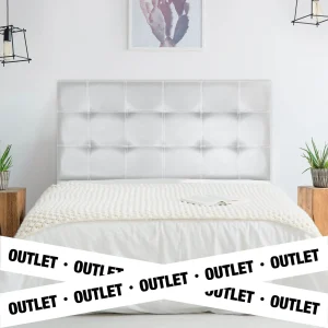 Cabecero cama tapizado en Polipiel blanco Tritón descuento outlet