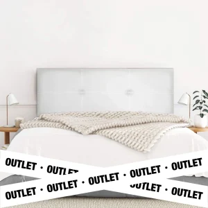 Cabecero cama tapizado en Polipiel blanco Poseidon descuento outlet